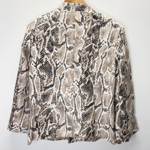 Louben Open Front Snake Printed Blazer Sz 12 - Picture 2 of 7